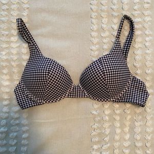 Women’s Kulani Kinis Black and White Gingham Bikini Top